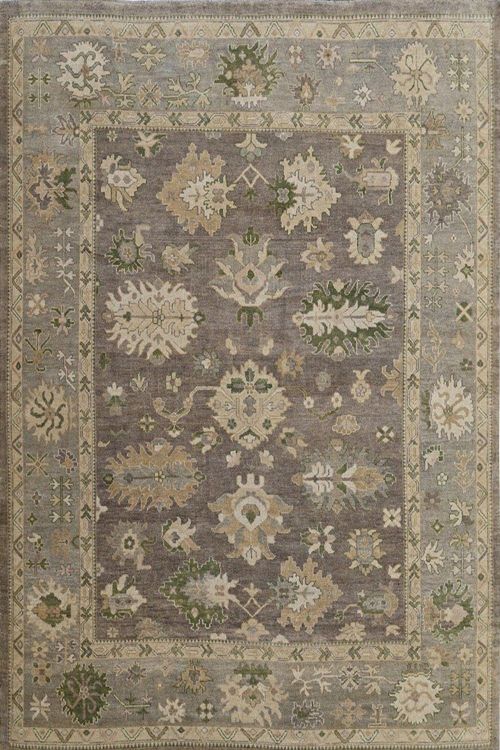 Bold Self Motif Oushak Handknotted Rug
