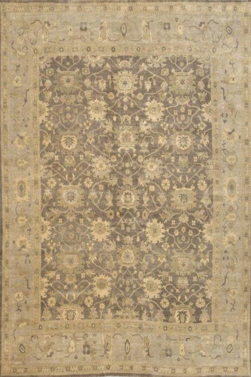 Large Oushak Beige Toned Handmade Area Rug