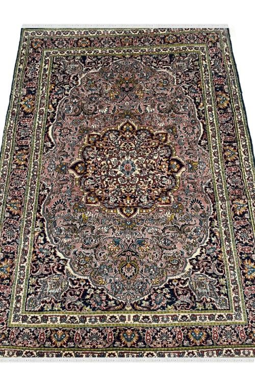 Salmon Pink Moti Medallion Handmade Carpet