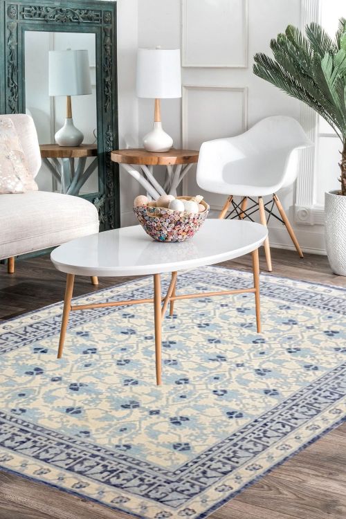 Herringbone Ivory Wool Rug