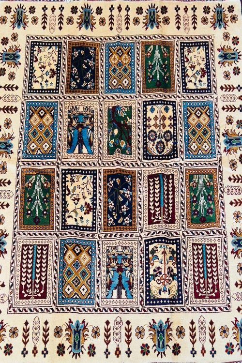Ivory Jaali All Over Afghani Handmade Rug