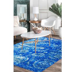 Cobalt Blue Chakra Modern Area Rug