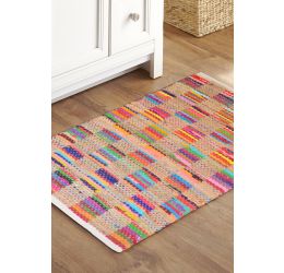 Jute Box Chindi Hand Woven Dhurrie Rug