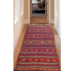 Diamond Chain Kilim Flat-Woven Area Rug