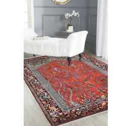 Rust Color Tree of life Small Silk Area Carpet