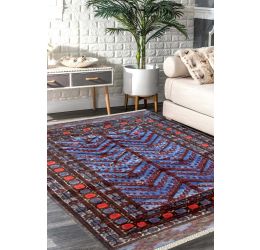 Vibrant Caucasian Afghan Area Rug