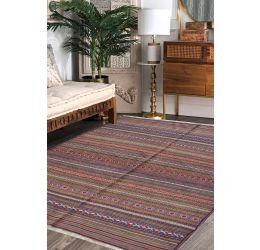 Stripe Designer Kilim Flat-Woven Dhurrie