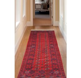 Red Bukhara Afghan Handmade Runner