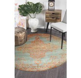 Sea Medallion Round Wool Area Rug