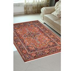 Rust Kashan 4 X 6 feet Silk Carpets India Area rug