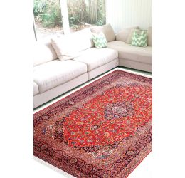 Rouge Jewel Kashan Woolen Carpet