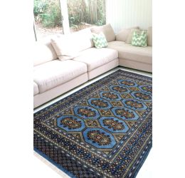 Aasmani Bokhara Woolen Area Rug