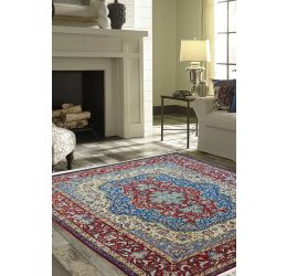 Aqua Medallion Classic pure wool Handknotted rug