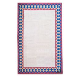 Dual Diamond Border Flat-Woven Dhurrie