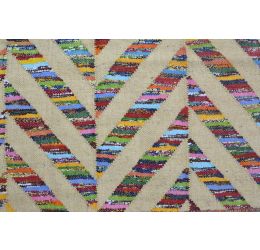 Vibrant Waves Handmade Chindi Dhurrie
