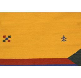 Yellow Summer Woolen Handmade Dhurrie