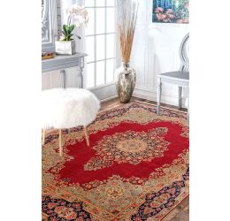 Lal Medallion Kirman Wool Large Area Rug