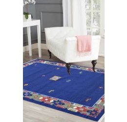 Floral Border Woolen Dhurrie