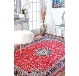 Kashan Large Red Wool Oriental Carpet