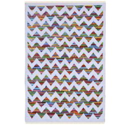 White Zig Zag Cotton Durry