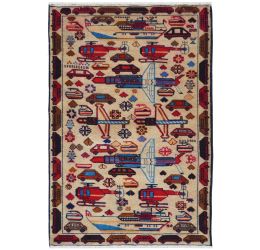 Auto Pictorial Small Wool Area Rug