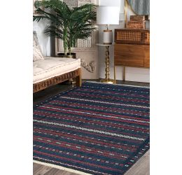 Sea green Kilim Flat Woven Area Rug