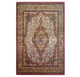 Central Medallion Handknotted Wool Area Rug