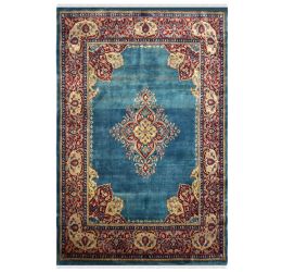 Turquoise Medallion Classic Handknotted Wool Carpet