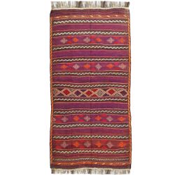 Diamond Chain Kilim Flat-Woven Area Rug