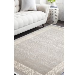 Embossed Grey Handknotted Wool Rug