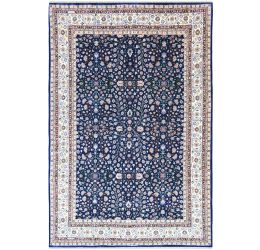 Pictorial Blue Handknotted Wool Rug