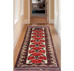 Gulab Floral Handknotted Afghan Runner