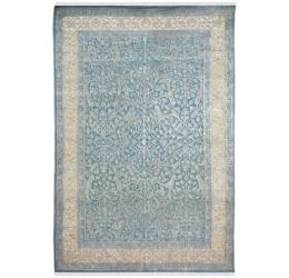 Bluewish Arrow Handknotted Woolen Area Rug