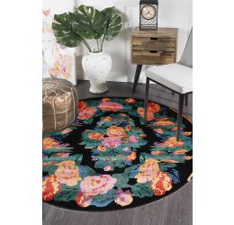 French Fleur Handknotted Round Wool Area Rug