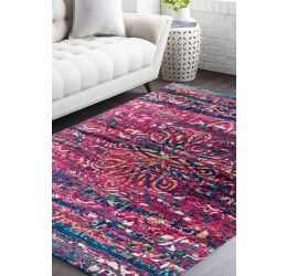 Handknotted Traditional Pink Sari Silk Area Rug