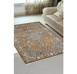 Gold Coin Kashan Silk Carpet
