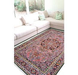 Gulaabi Patti Kashan Area Rug