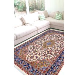 Ivory Neel Kashan Woolen Carpet