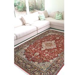 Laal Pendulum Medallion  Woolen Rug