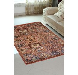 2 by 3 Small Size Multi-Color Qum Silk on Cotton Area Rug