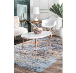 Blue Contemporary Wool Handmade Area Rug