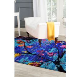 Midnight Beauty Sari Silk Area Rug