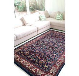 Neel Hunting Kashan Carpet