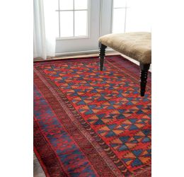 Semi Caucasian Afghan Area Rug