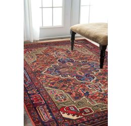 Semi Medallion Afghan Area Rug