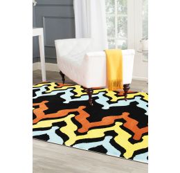 Sliding Zig Zag Contemporary Area Rug