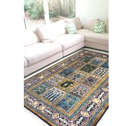 Teal Qum Handmade Rug