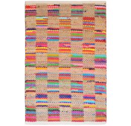 Jute Box Chindi Hand Woven Dhurrie Rug