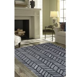 Charcoal Symmetry Modern Striped Rug