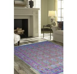 Purple Fuzz Sari Silk Handmade Carpet